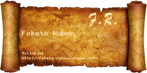 Fekete Ruben névjegykártya